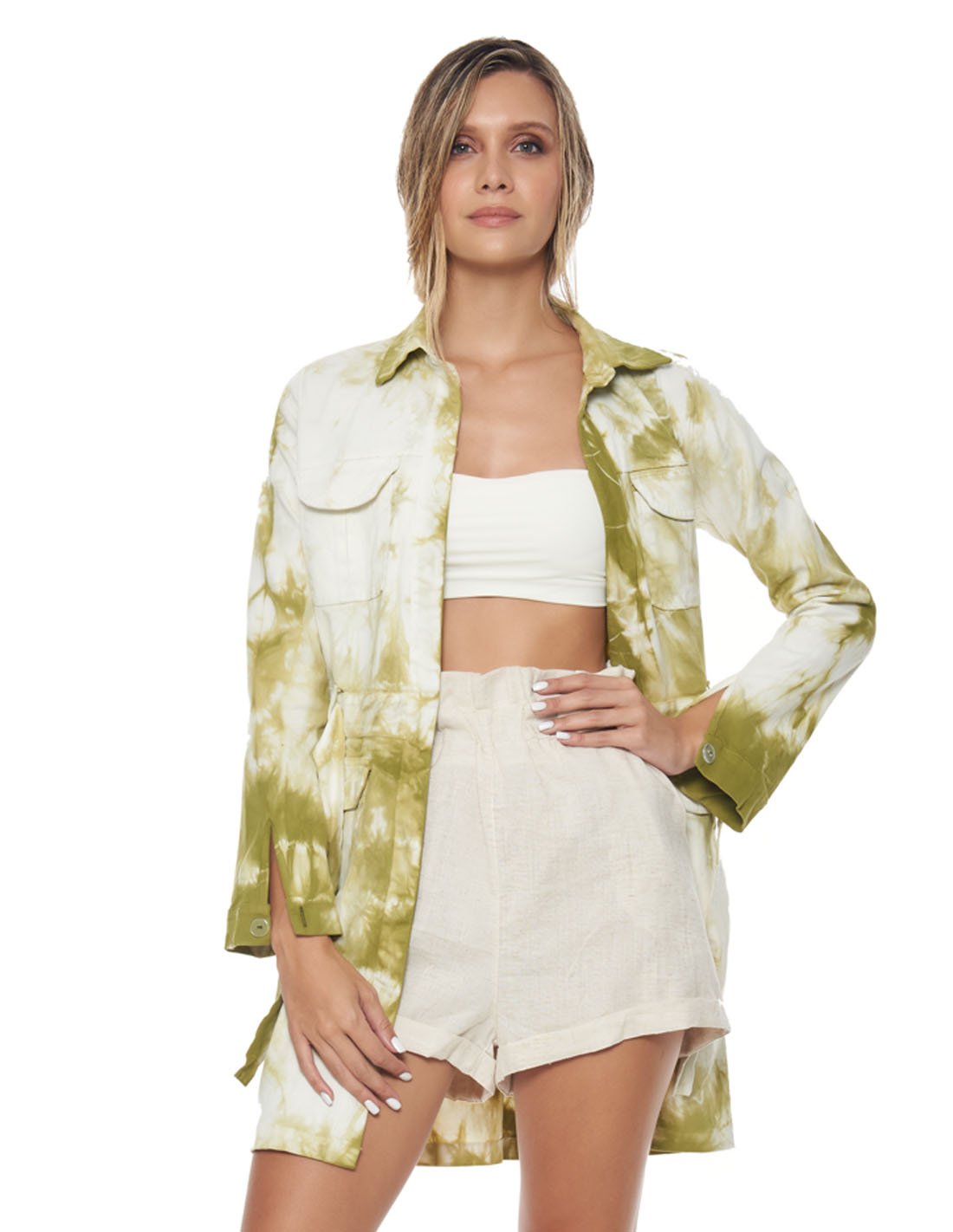 Balele Jacket Acacia Ivory. Hand-Dyed Jacket In Acacia Ivory. Entreaguas