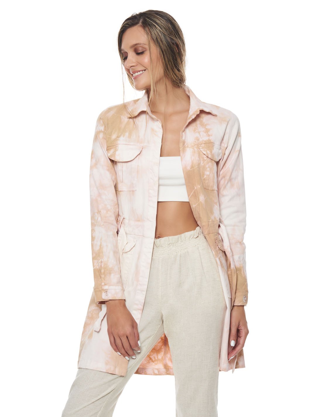 Balele Jacket Fire Storm Ivory. Hand-Dyed Jacket In Fire Storm Ivory. Entreaguas