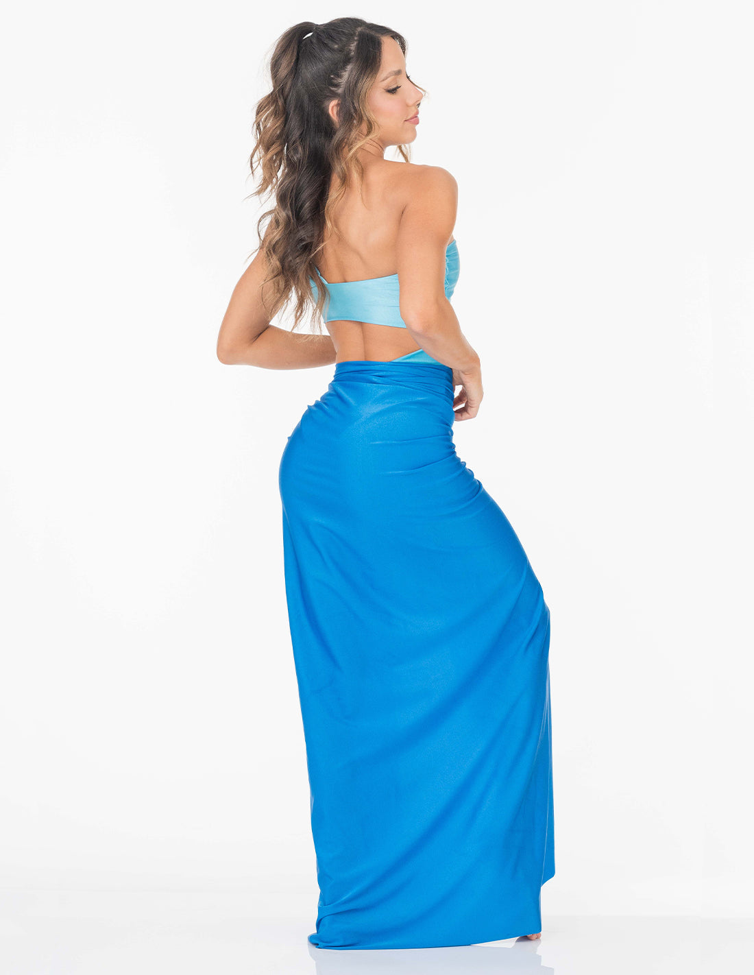 Tropical Skirt Blue Sky .. Hand-Dyed Skirt In Blue Sky .. Entreaguas