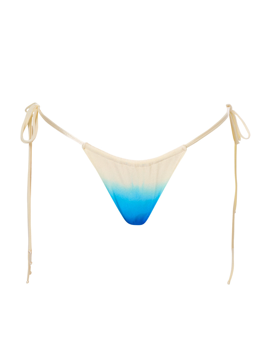 Orbit Bottom Ivory + Turquoise + King Blue. Hand-Dyed Bikini Bottom In Ivory + Turquoise + King Blue