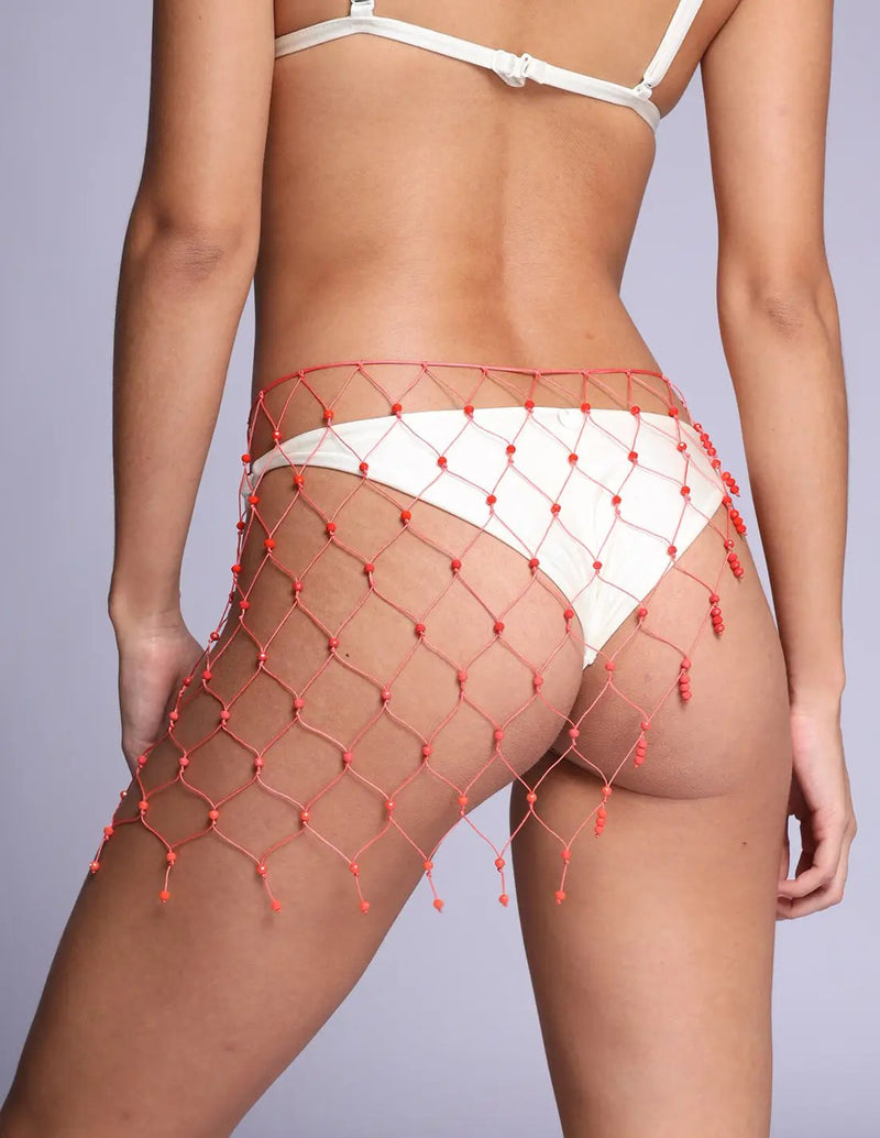Medusa Beach Wrap Coral. Beach Wrap Cover-Up In Coral