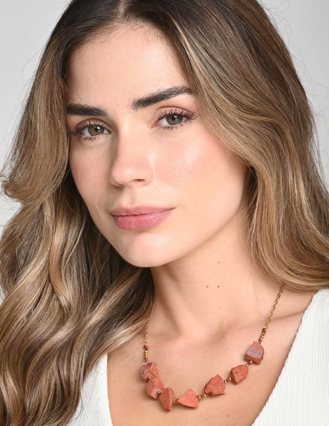 Narella Necklace Red Jasper + Ochre. Necklace In Red Jasper + Ochre