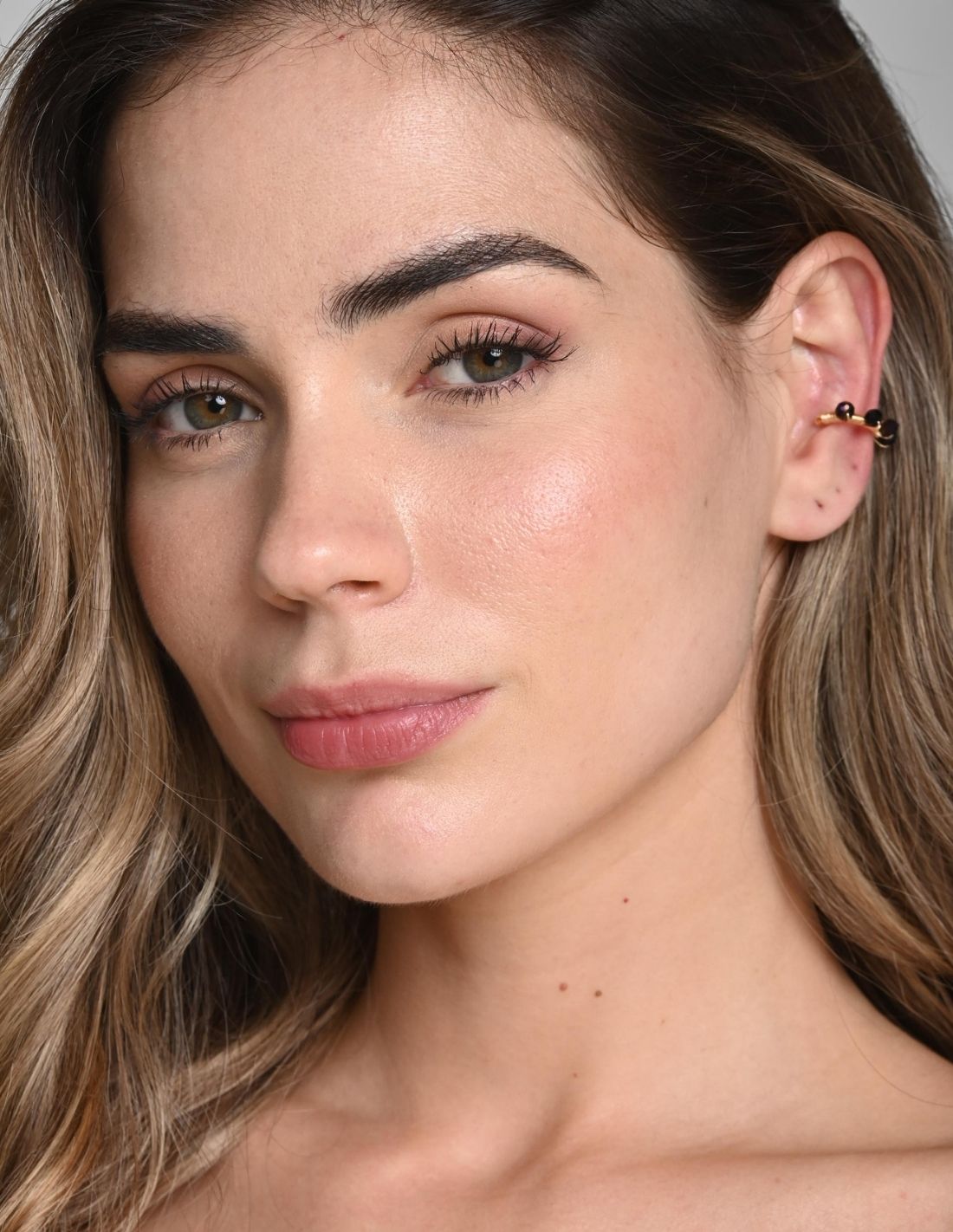 Jazmin Ear Cuff Purple + Black. Ear Cuff In Purple + Black