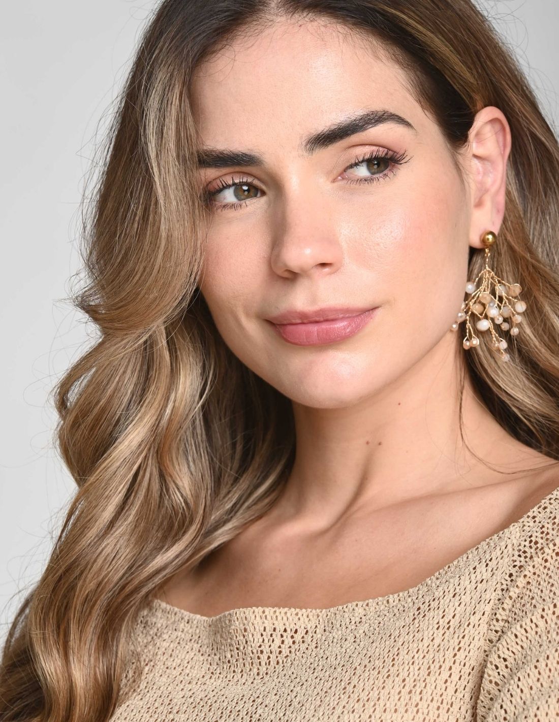 Elara Earring Beige. Earring In Beige