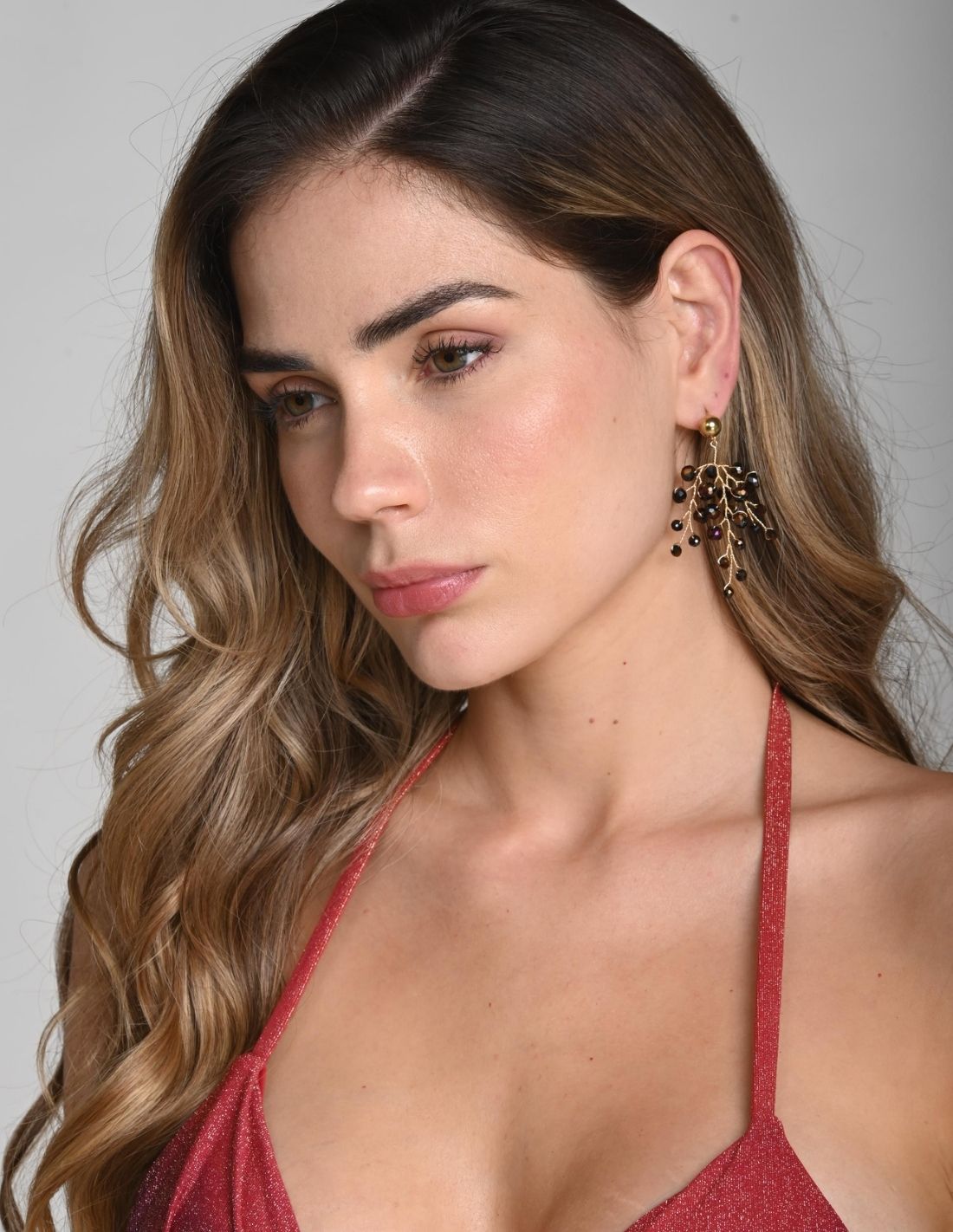 Elara Earring Purple + Black. Earring In Purple + Black