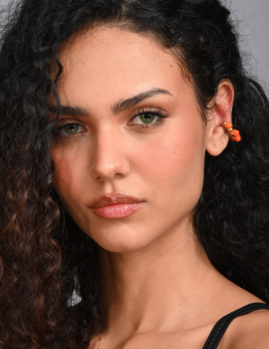 Coil Murano Ear Cuff Orange. Ear Cuff In Orange