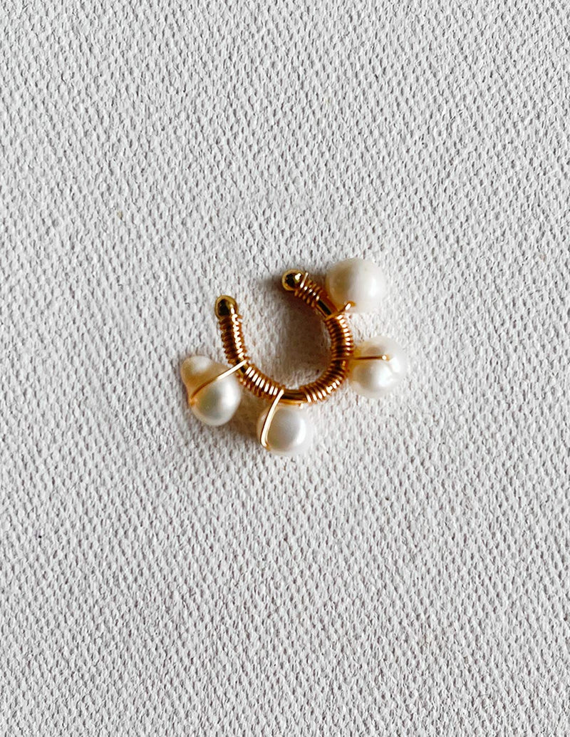 Luna Ear Cuff Pearl + Ivory. Ear Cuff In Pearl + Ivory