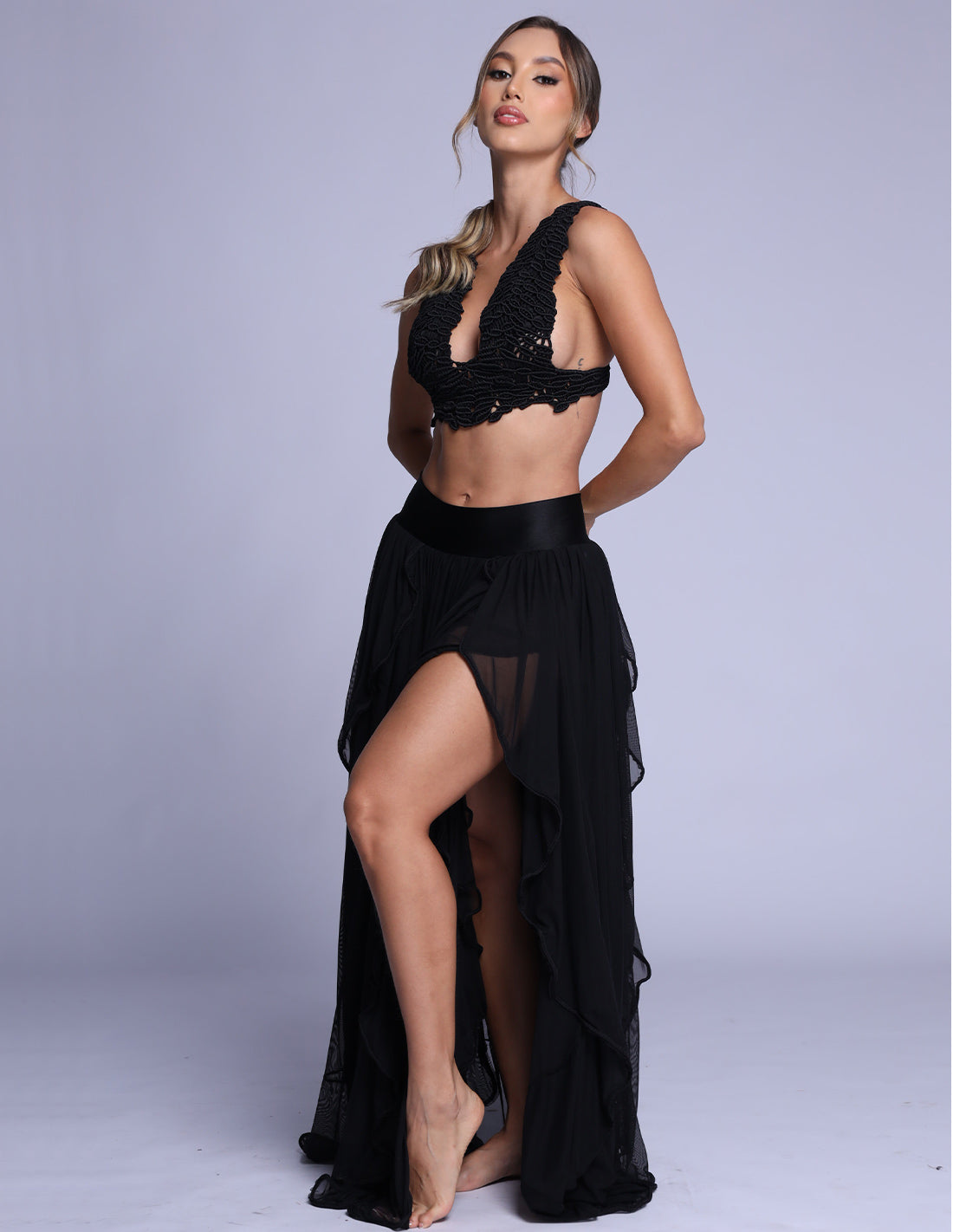 Crystal & Petalos Outfit Black