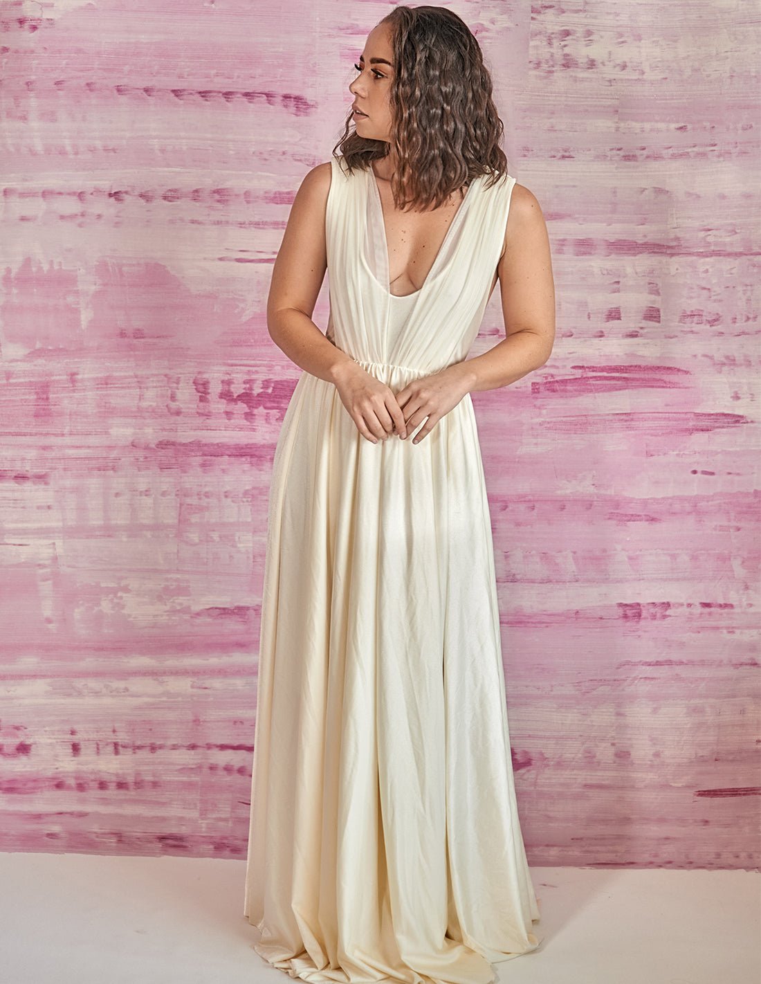 Big Bang Dress Ivory - Dress - Entreaguas Wearable Art