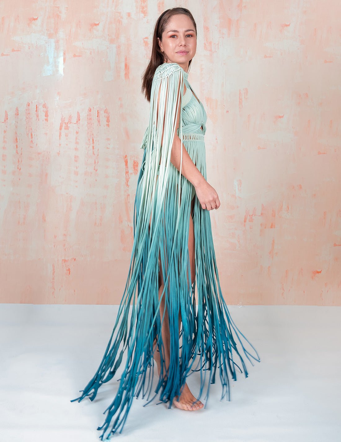 Cadere Dress Faded Greendusk - Dress - Entreaguas Wearable Art