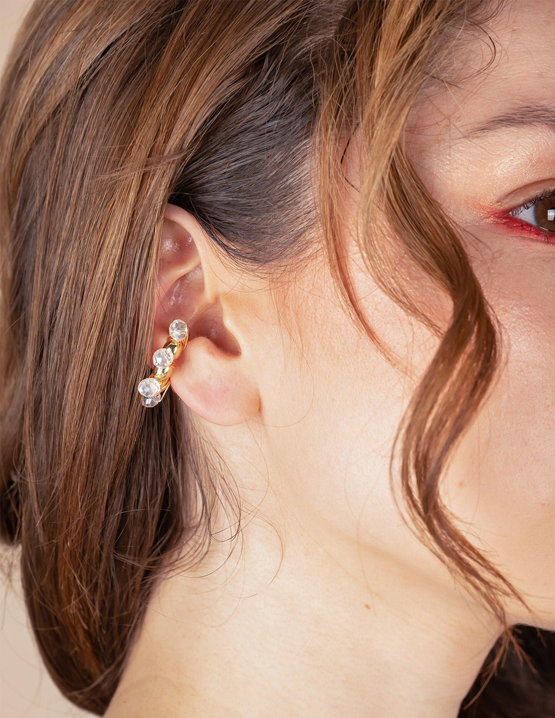 Coil Murano Ear Cuff Crystal - Ear Cuff - Entreaguas Wearable Art