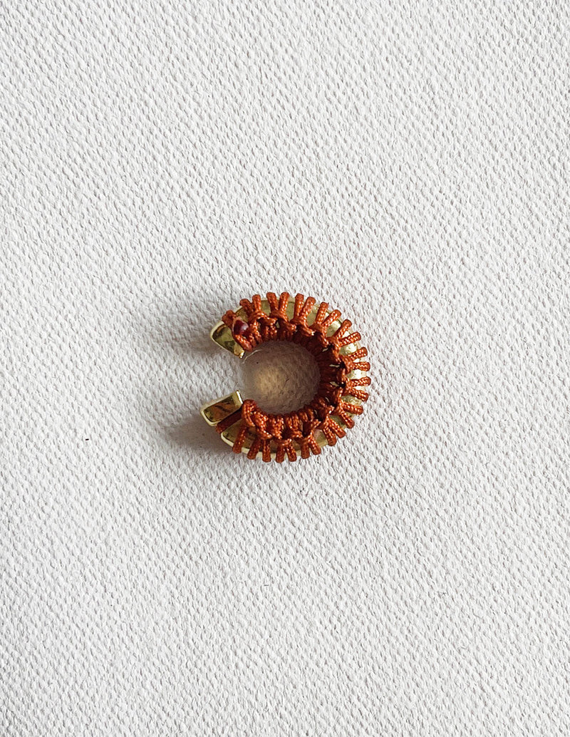 Luna Llena Ear Cuff Brown - Ear Cuff - Entreaguas Wearable Art