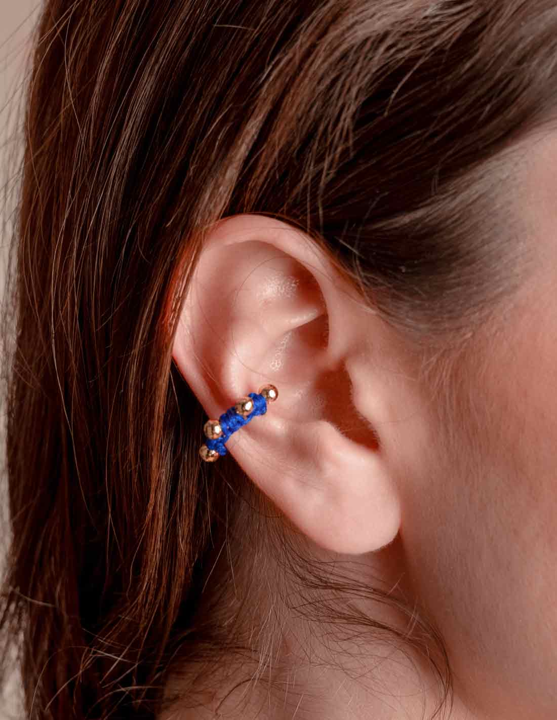 Luna Lunera Ear Cuff Royal Blue - Ear Cuff - Entreaguas Wearable Art