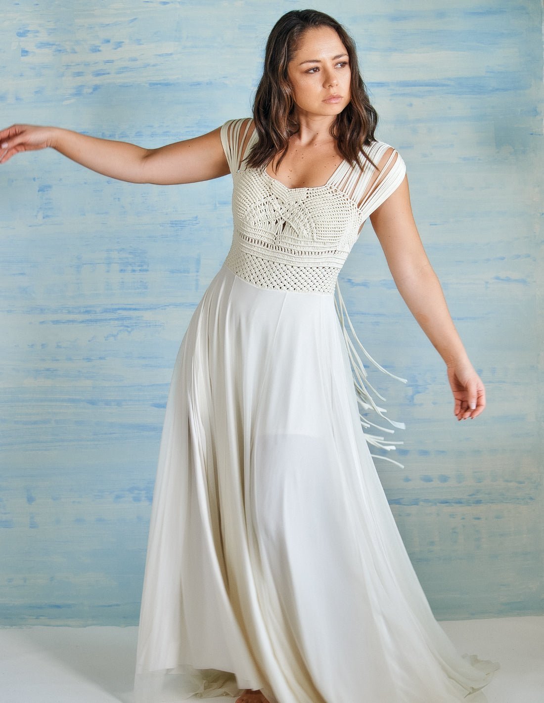 Papirus Dress Ivory - Dress - Entreaguas Wearable Art