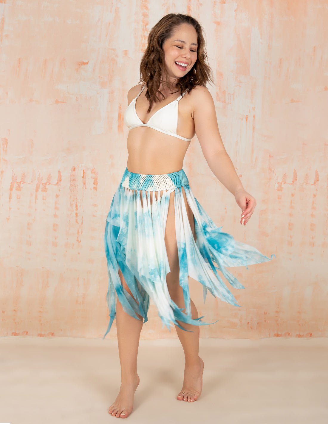 Rem Short Skirt Spotted Oil - Short Skirt - Entreaguas Wearable Art