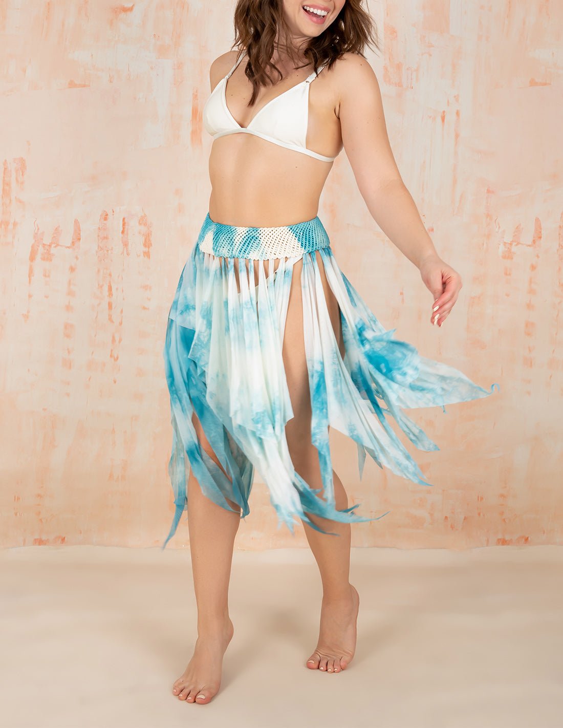 Rem Short Skirt Spotted Oil - Short Skirt - Entreaguas Wearable Art