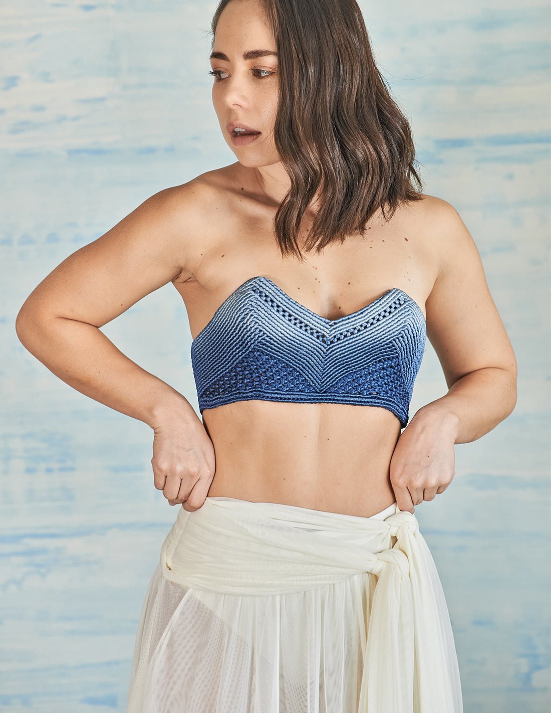 Vento Crop Top Deep Blue - Crop Top - Entreaguas Wearable Art