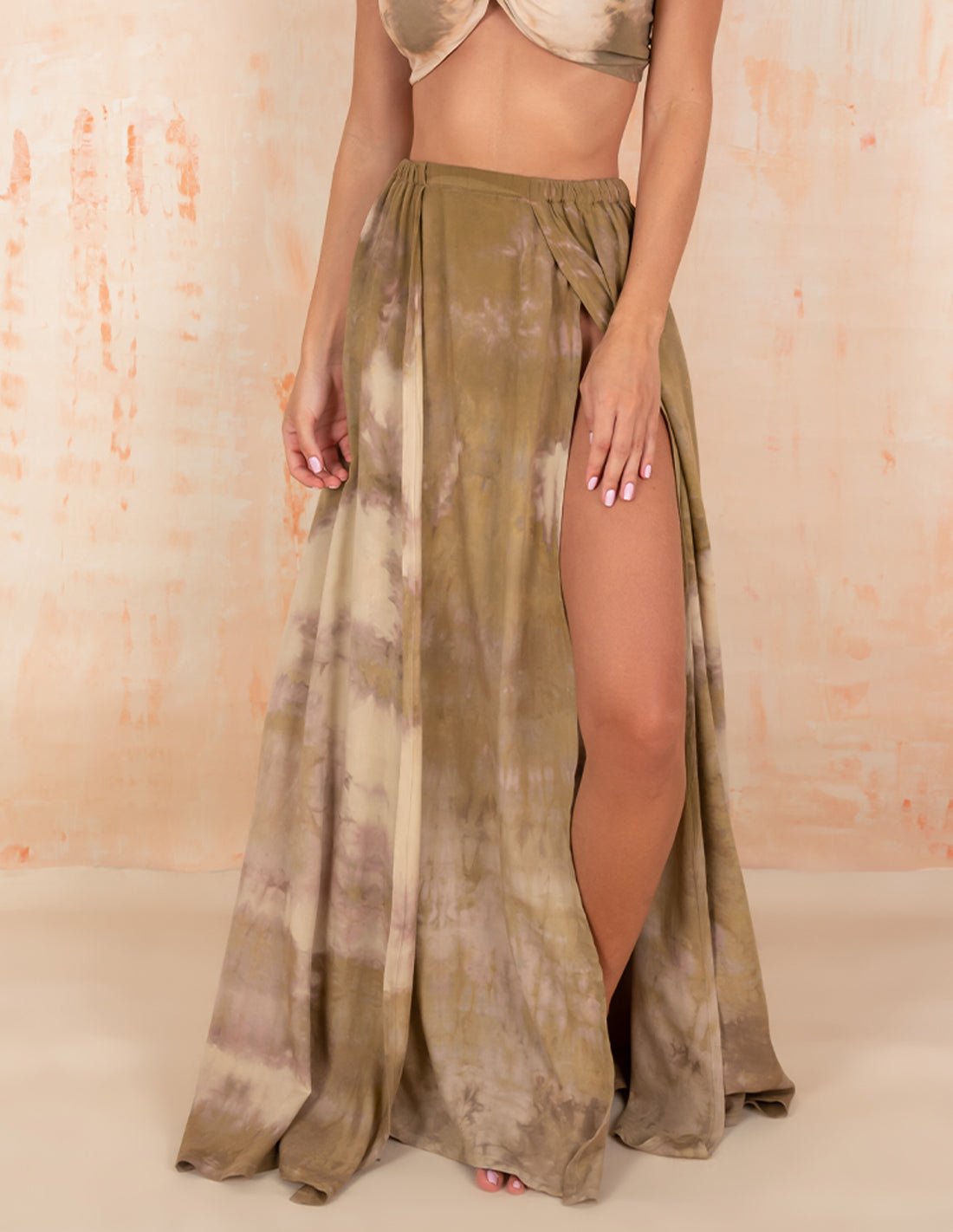 Windy Skirt Spotted Army Green | Hand-Dyed Beach Skirt In Spotted