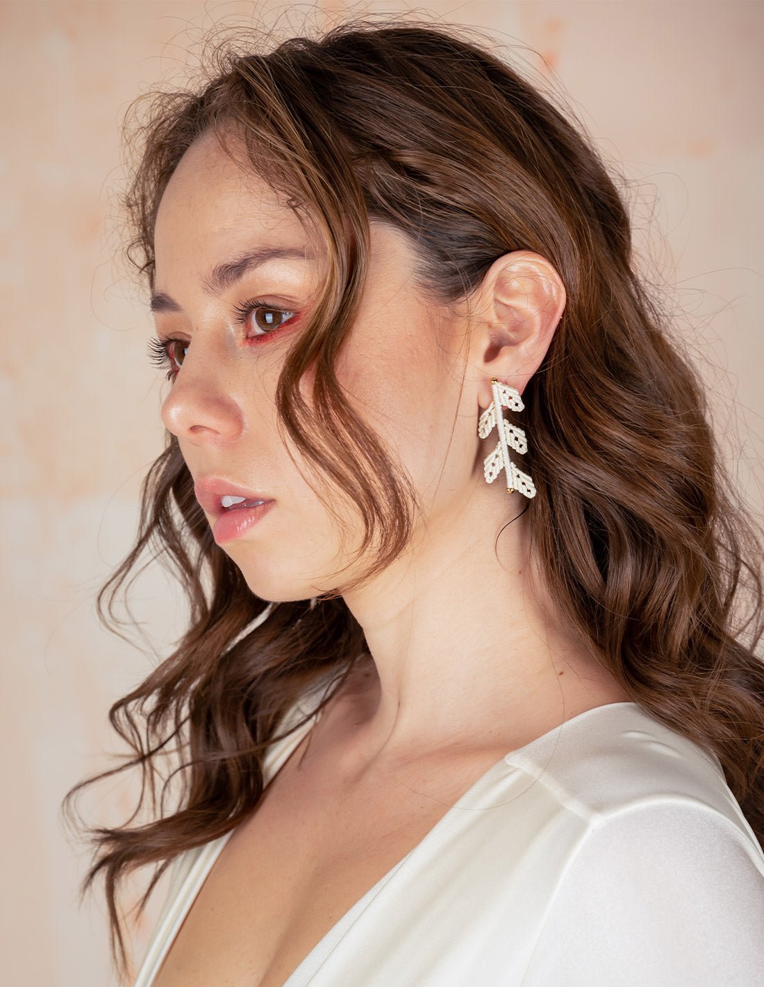 Wisteria Earring Ivory - Earring - Entreaguas Wearable Art