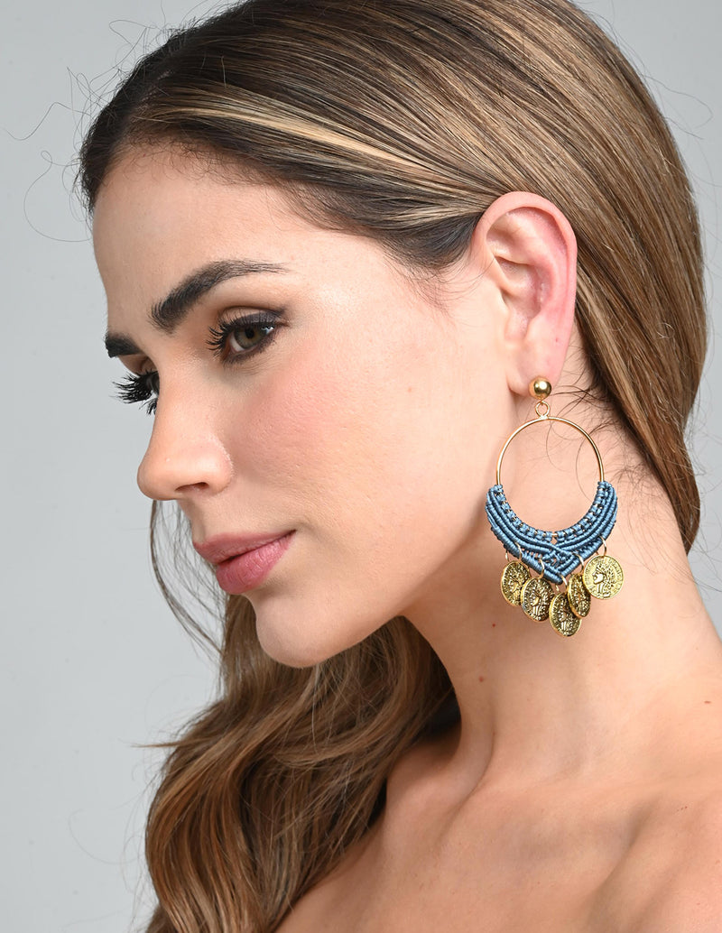 Asha Earring Oil Blue