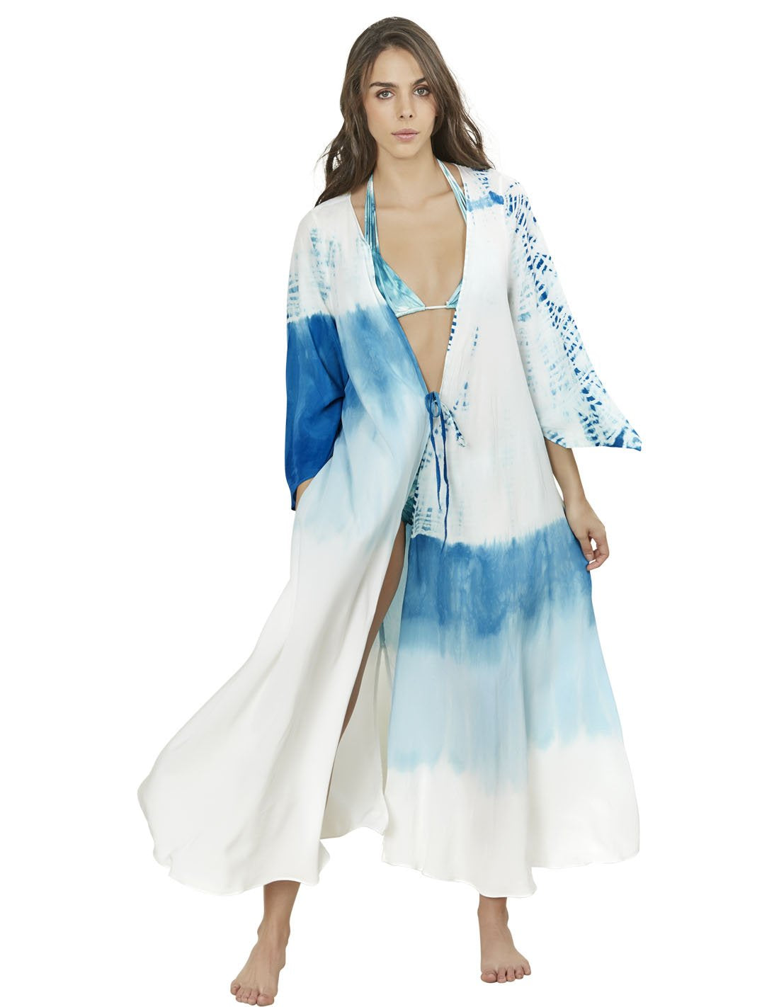 Earth Kimono Kimono. Hand-Dyed Beach Kimono In Oil (Hd). Entreaguas