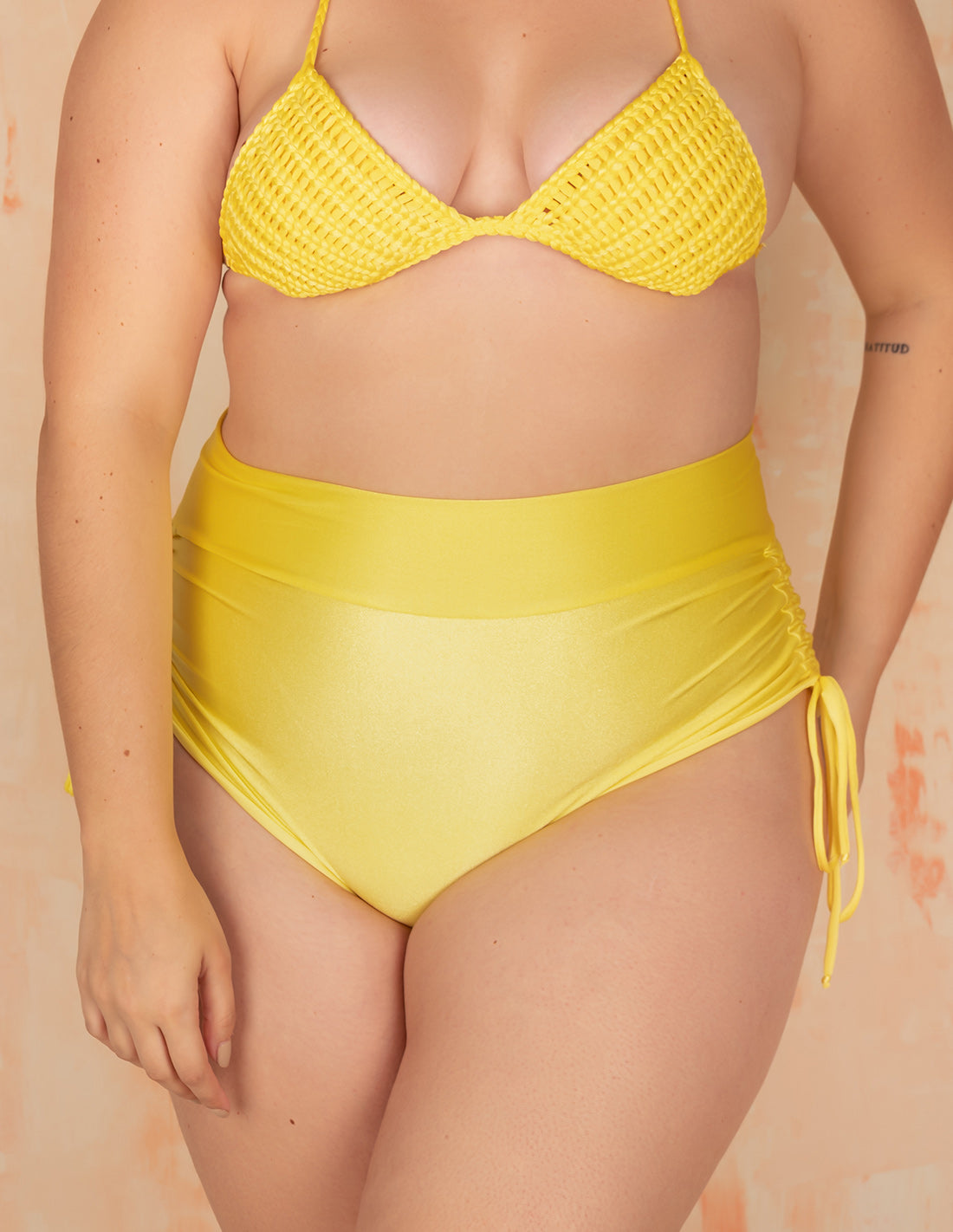 Chameleon Bottom Yellow. Hand-Dyed Bikini Bottom In Yellow. Entreaguas