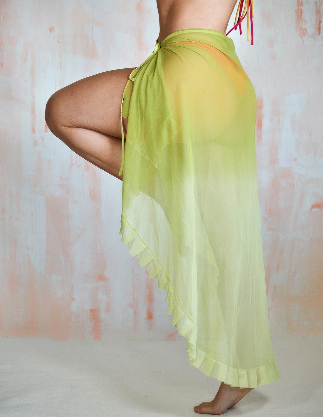 Calm Beach Wrap Lime Lemon - Beach Wrap - Entreaguas Wearable Art