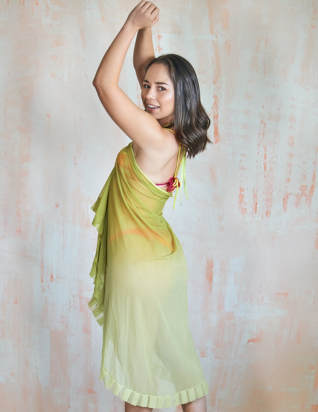 Calm Beach Wrap Lime Lemon - Beach Wrap - Entreaguas Wearable Art