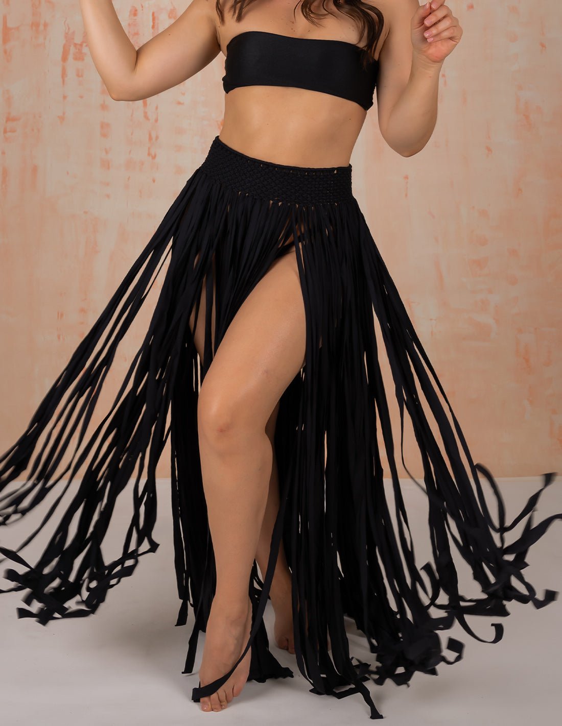 Flow Skirt Black - Skirt - Entreaguas Wearable Art