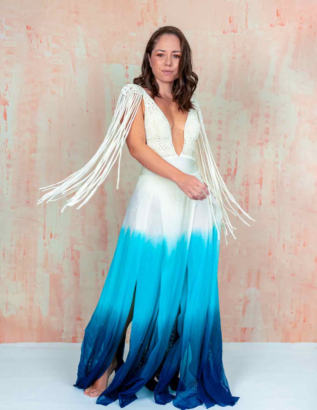 Umbra Dress Cloudy Blue - Dress - Entreaguas Wearable Art
